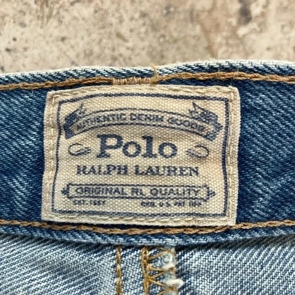 NWT Polo Ralph Lauren Midi Med Wash Cotton Distressed Denim Jean Skirt (25) - Picture 6 of 8